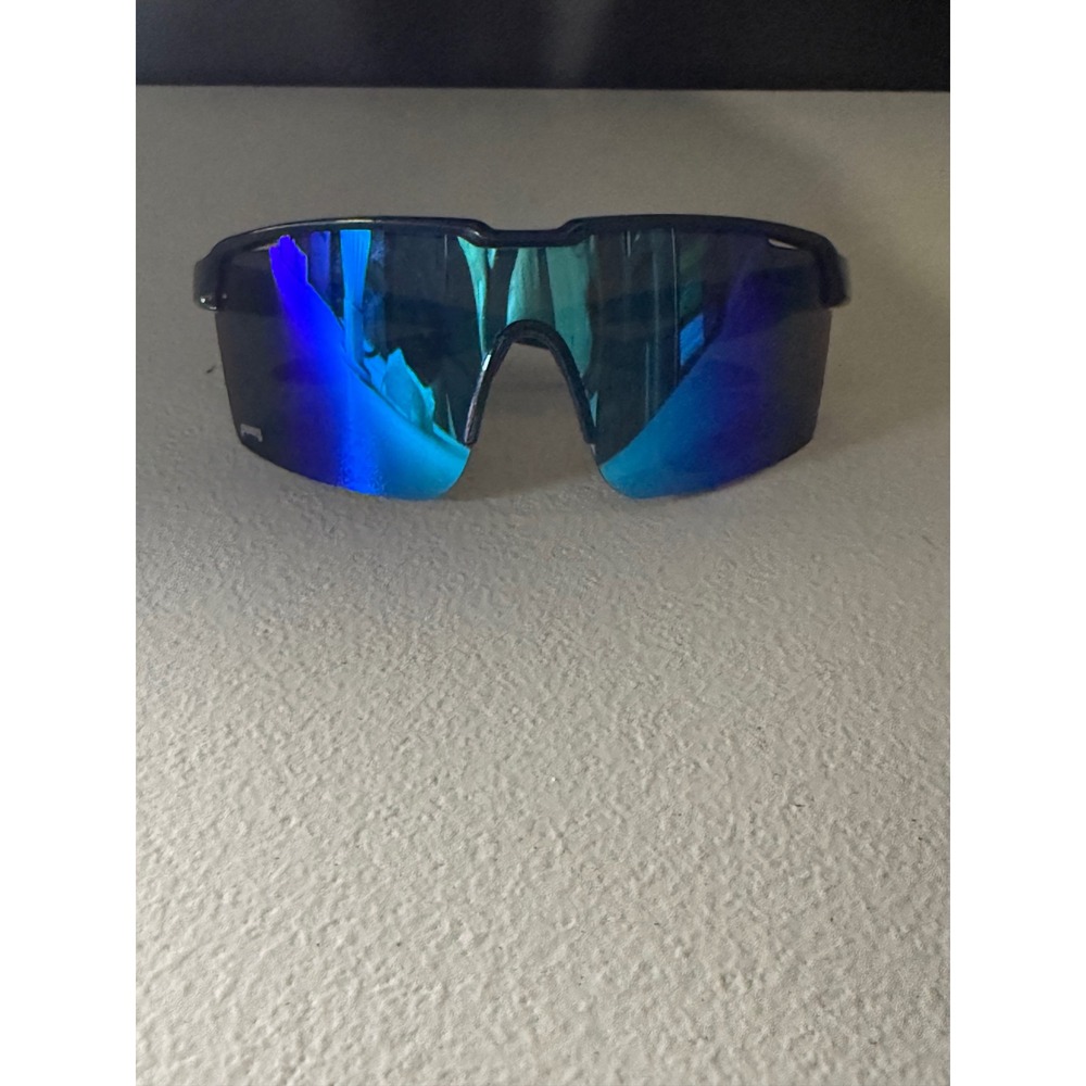 Rad Rippers RR5 Sport Sunglasses Blue Mirror Shatter Resistant Shield Lens Black